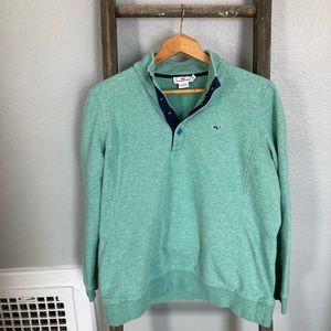Vineyard Vines Turquoise Button Up Pullover